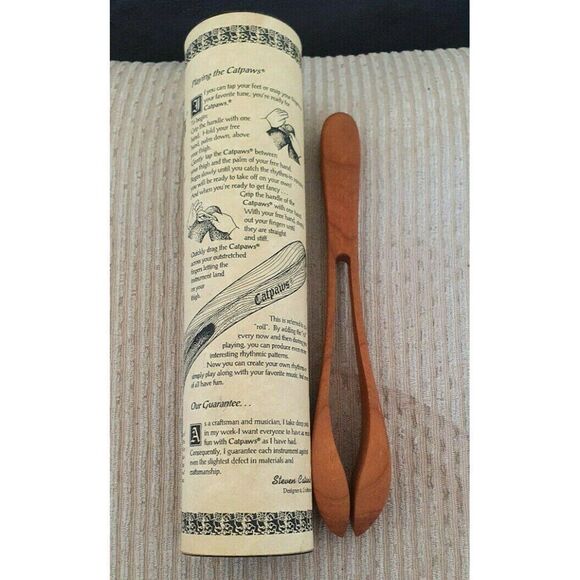 Steve Catania Catpaws Wooden Spoons Hand Made Appalachian Folk Instrument 1995 - Picture 3 of 7